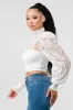 LUXE MOCK NECK SEE-THRU LACE CROP BLOUSE TOP sold by privy