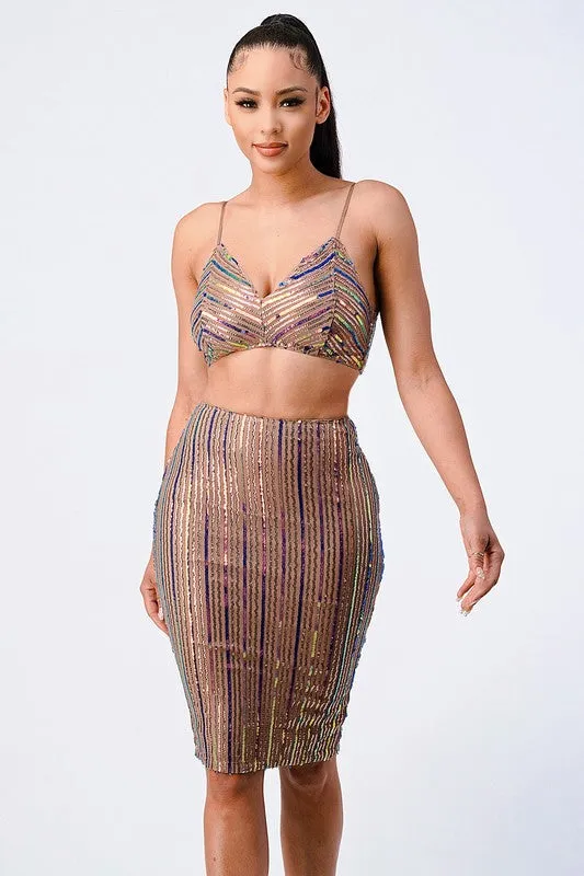 LUXE SEQUIN CAMI TOP AND SKIRT SET sold by privy product image thumbnail 5