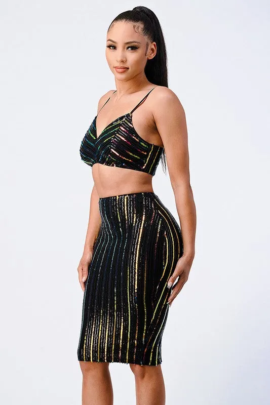 LUXE SEQUIN CAMI TOP AND SKIRT SET sold by privy product image thumbnail 2