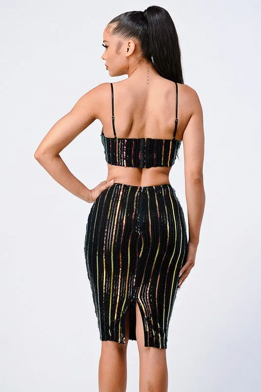 LUXE SEQUIN CAMI TOP AND SKIRT SET sold by privy product image thumbnail 3
