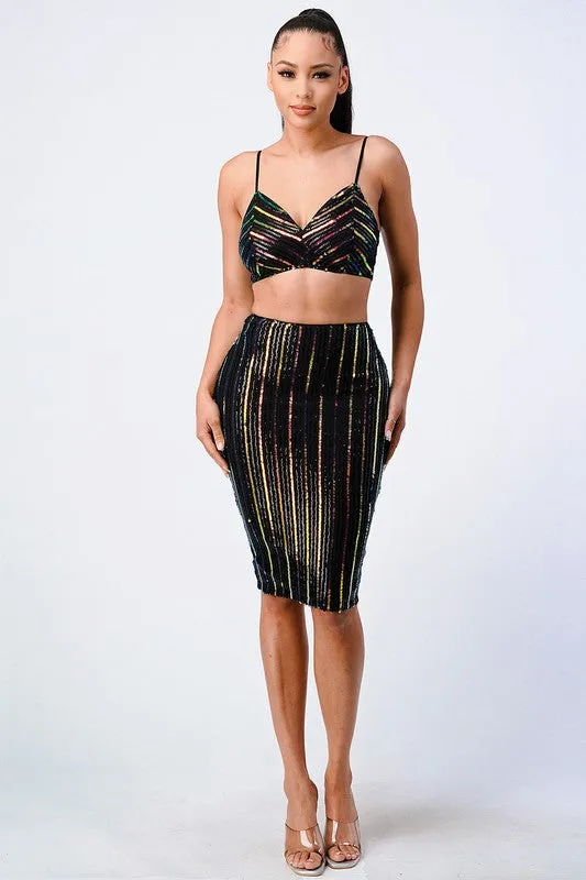 LUXE SEQUIN CAMI TOP AND SKIRT SET sold by privy product image thumbnail 4