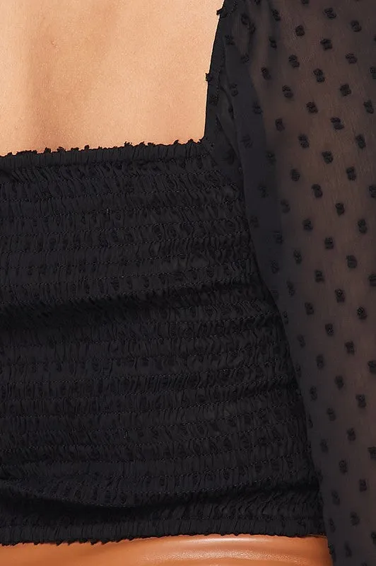 Ruffled Bell Sleeve Smocked Top with Ribbon Detail sold by privy product image thumbnail 4