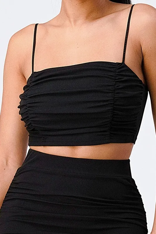 CHIC RUCHED CAMI CROPPED TOP AND MIDI SKIRT SET sold by privy product image thumbnail 5