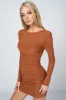 EMBELLISHED HOTFIX ROUND NECK BODYCON MINI DRESS sold by privy