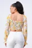 FLORAL SWEETHEART KNOT TIE CROP TOP sold by privy