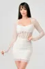 LUXE STRETCH SEQUINS LACE SEE-THRU MINI DRESS sold by privy