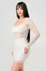 LUXE STRETCH SEQUINS LACE SEE-THRU MINI DRESS sold by privy