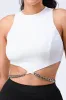 LUXE CHAIN WAIST DETAIL MOCK NECK CROP TOP sold by privy