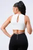 LUXE CHAIN WAIST DETAIL MOCK NECK CROP TOP sold by privy