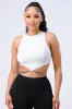 LUXE CHAIN WAIST DETAIL MOCK NECK CROP TOP sold by privy