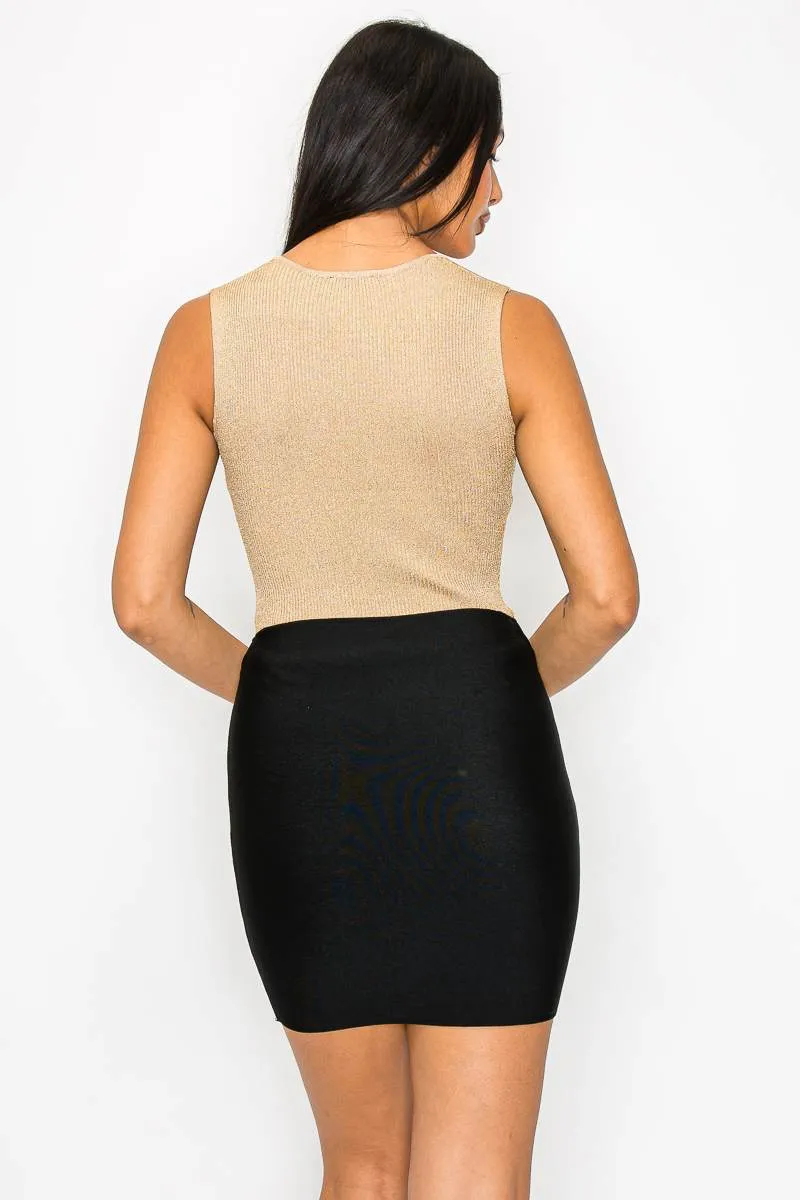 CHIC METALLIC GLITTER LUREX RIB BODYSUIT sold by privy product image thumbnail 3