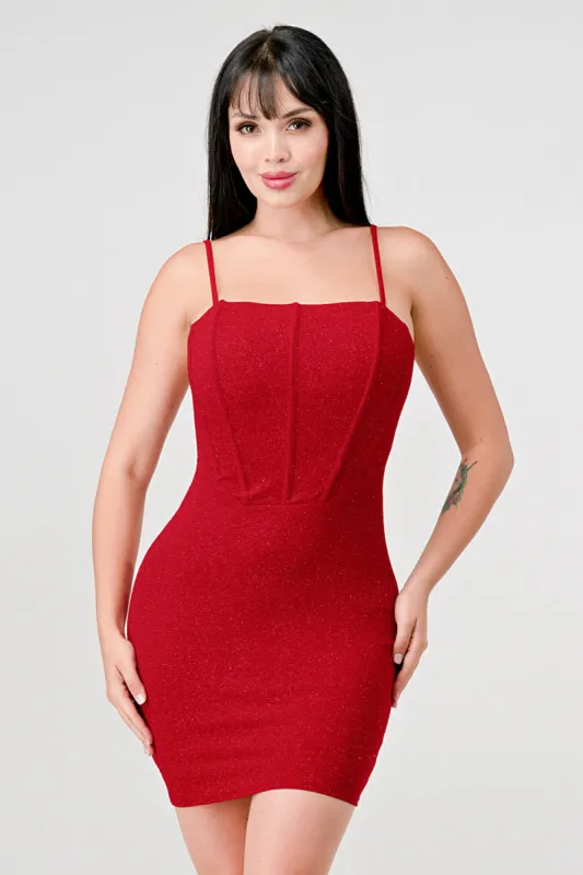 SPRAKLE GLITTER CORSET BONING BODYCON MINI DRESS sold by privy