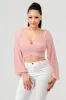 LUXE MESH CROSSING SWEETHEART CROPPED TOP sold by privy