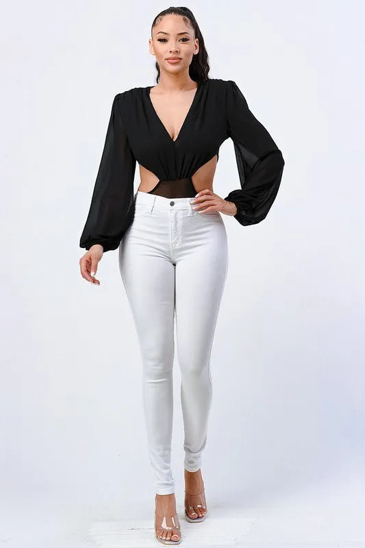 SEXY SIDE CUT OUT LONG SLEEVE BODYSUIT sold by privy product image thumbnail 5