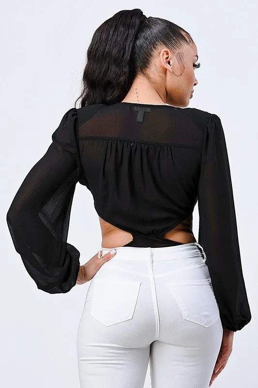 SEXY SIDE CUT OUT LONG SLEEVE BODYSUIT sold by privy product image thumbnail 4