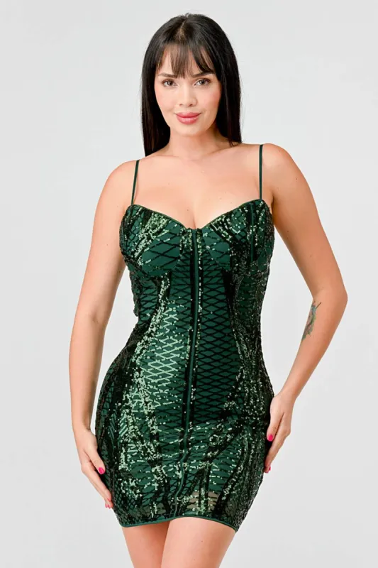 PRIVY REGISTERED SEQUINS SWEETHEART MINI DRESS sold by privy