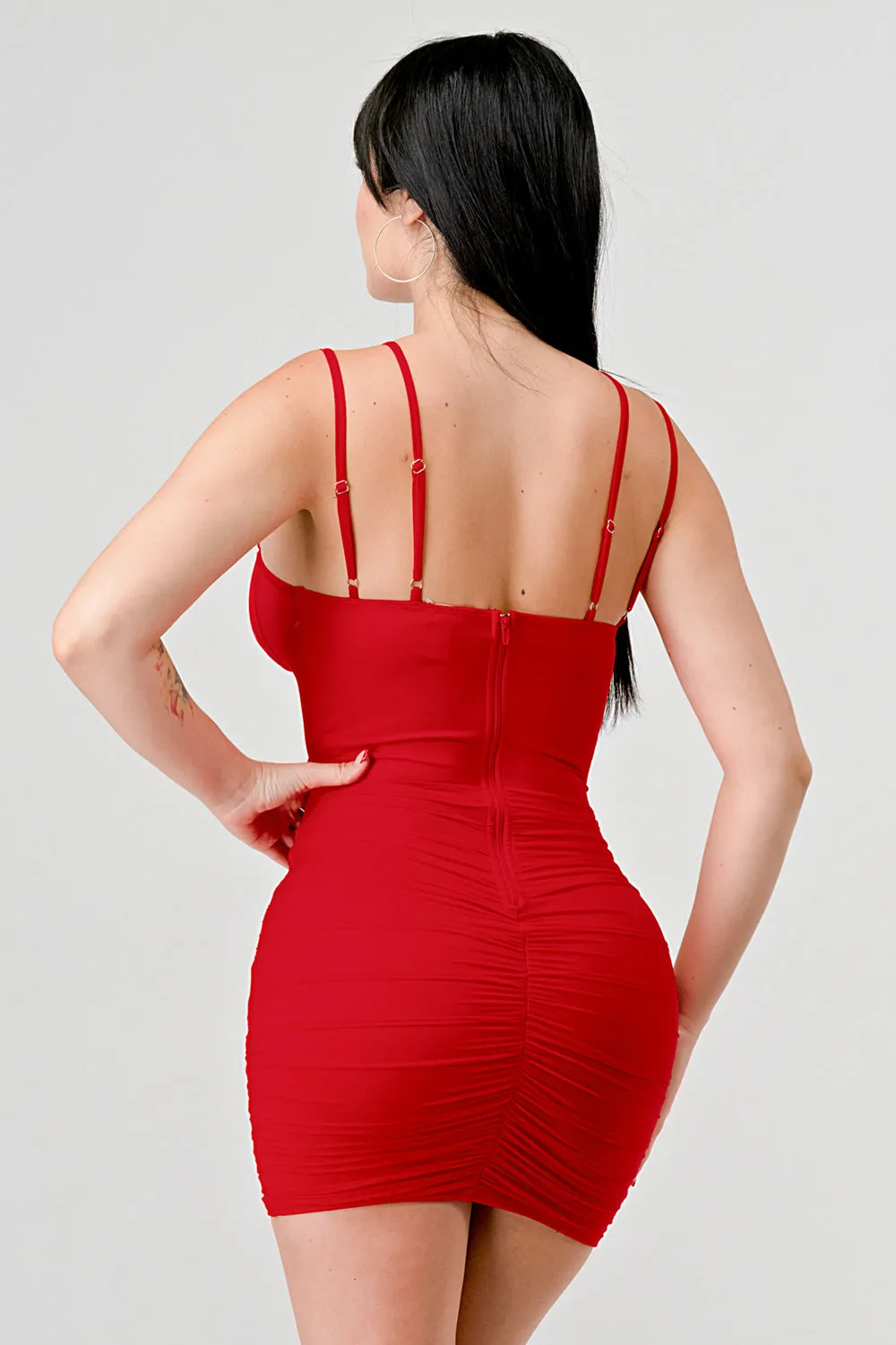 CHIC SHEER MESH CONTRAST CORSET BODYCON MINI DRESS sold by privy product image thumbnail 3