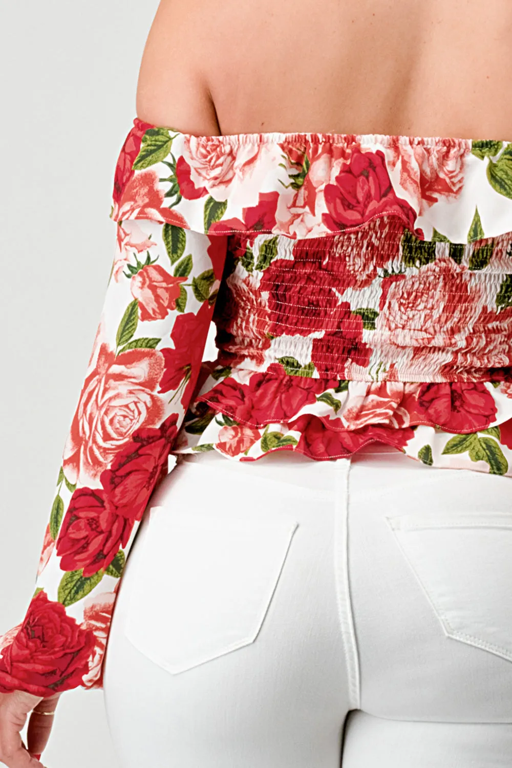 FLORAL SMOCKED OFF SHOULDER RUFFLED TOP sold by privy product image thumbnail 5