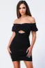 RUCHED FRONT RIBBON CUT-OUT BODYCON DRESS sold by privy