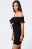 RUCHED FRONT RIBBON CUT-OUT BODYCON DRESS sold by privy