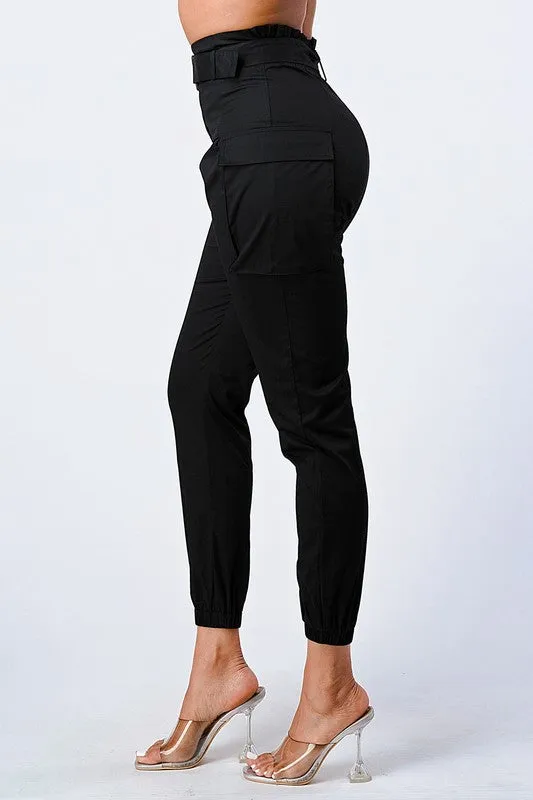 CHIC HIGH-WAISTED BELTED CARGO PANTS sold by privy product image thumbnail 4