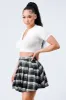 COLLARED RIB KNIT OPEN BACK TIE CROP TOP sold by privy