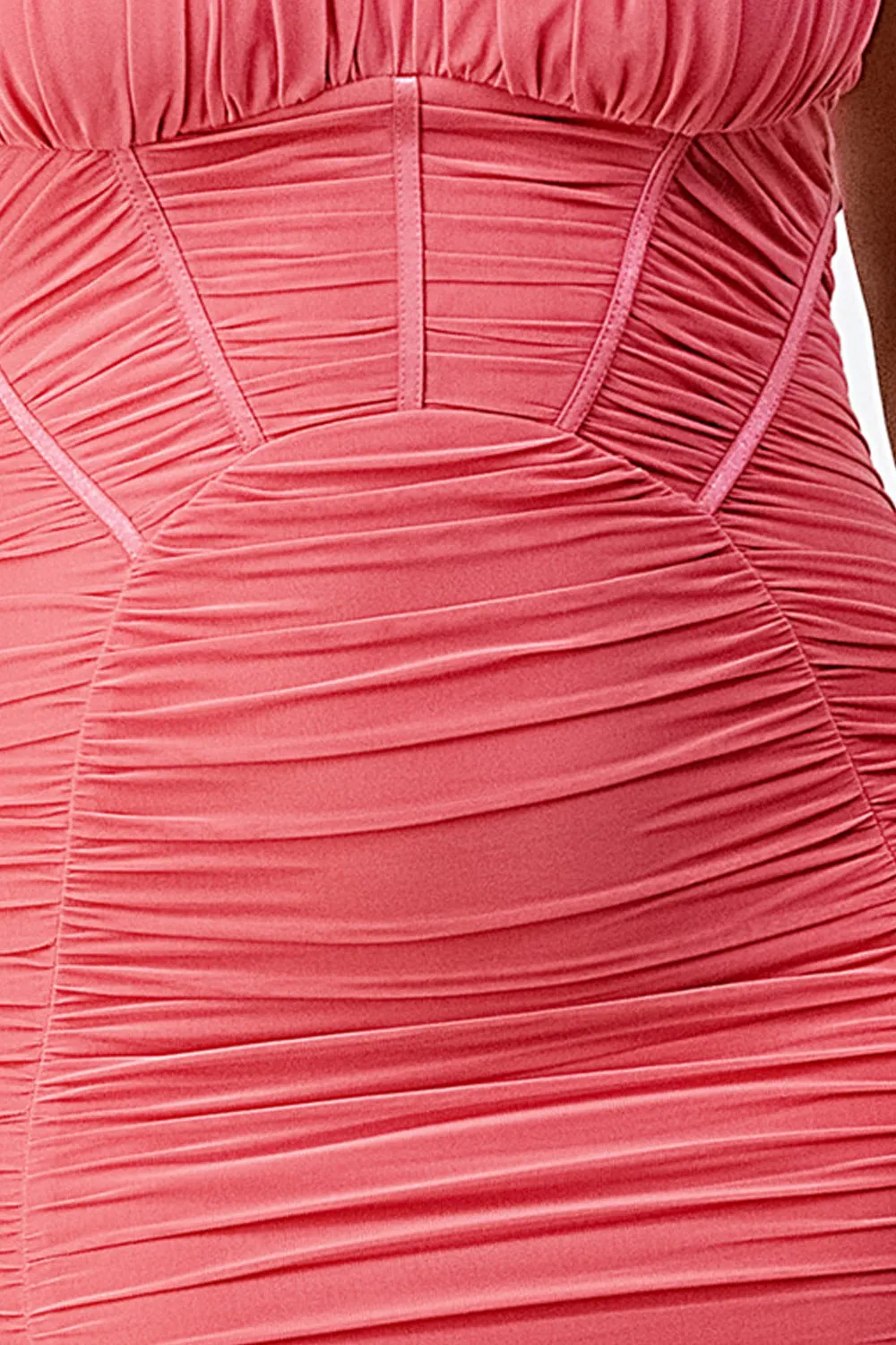 LUX MESH RUCHED CONTRAST BODYCON MINI DRESS sold by privy product image thumbnail 5