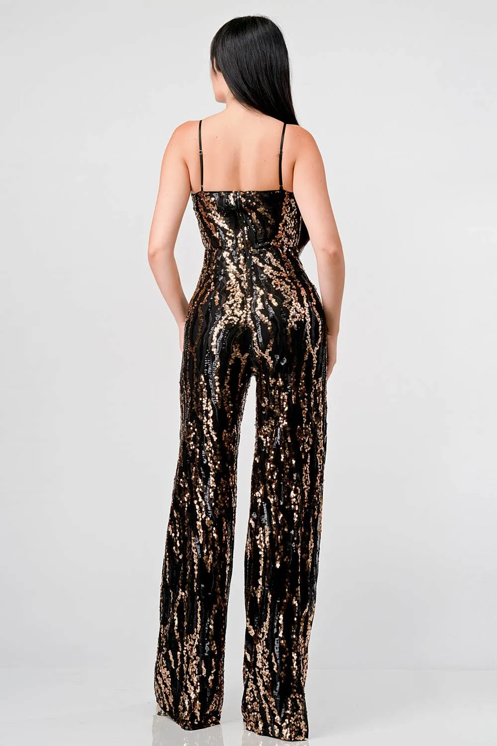 LUXE WAVE SEQUINS SWEETHEART SLEEVELESS JUMPSUIT sold by privy product image thumbnail 4