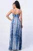 PD71816H-W / TIE DYE PRINT SIDE CUTOUTS V-NECK SLITTED MAXI DRESS sold by privy