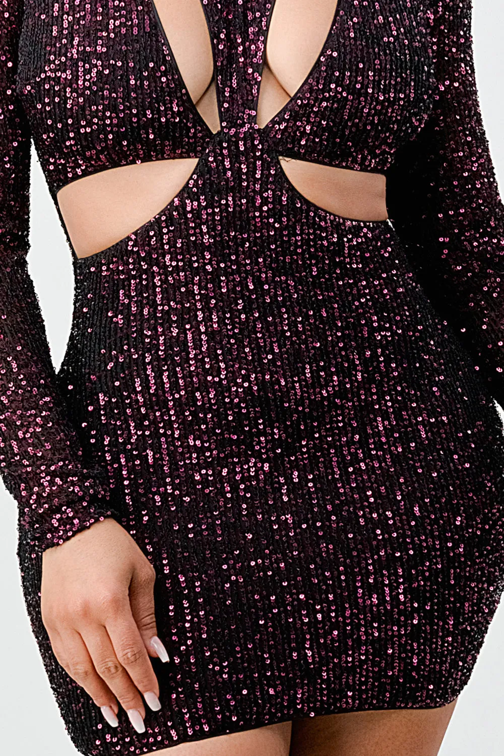 SEXY SEQUINS CUT OUTS BODYCON MINI DRESS sold by privy product image thumbnail 5