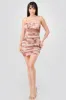 SEXY METALLIC ABSTRACT PRINT MESH MINI DRESS sold by privy