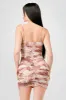 SEXY METALLIC ABSTRACT PRINT MESH MINI DRESS sold by privy