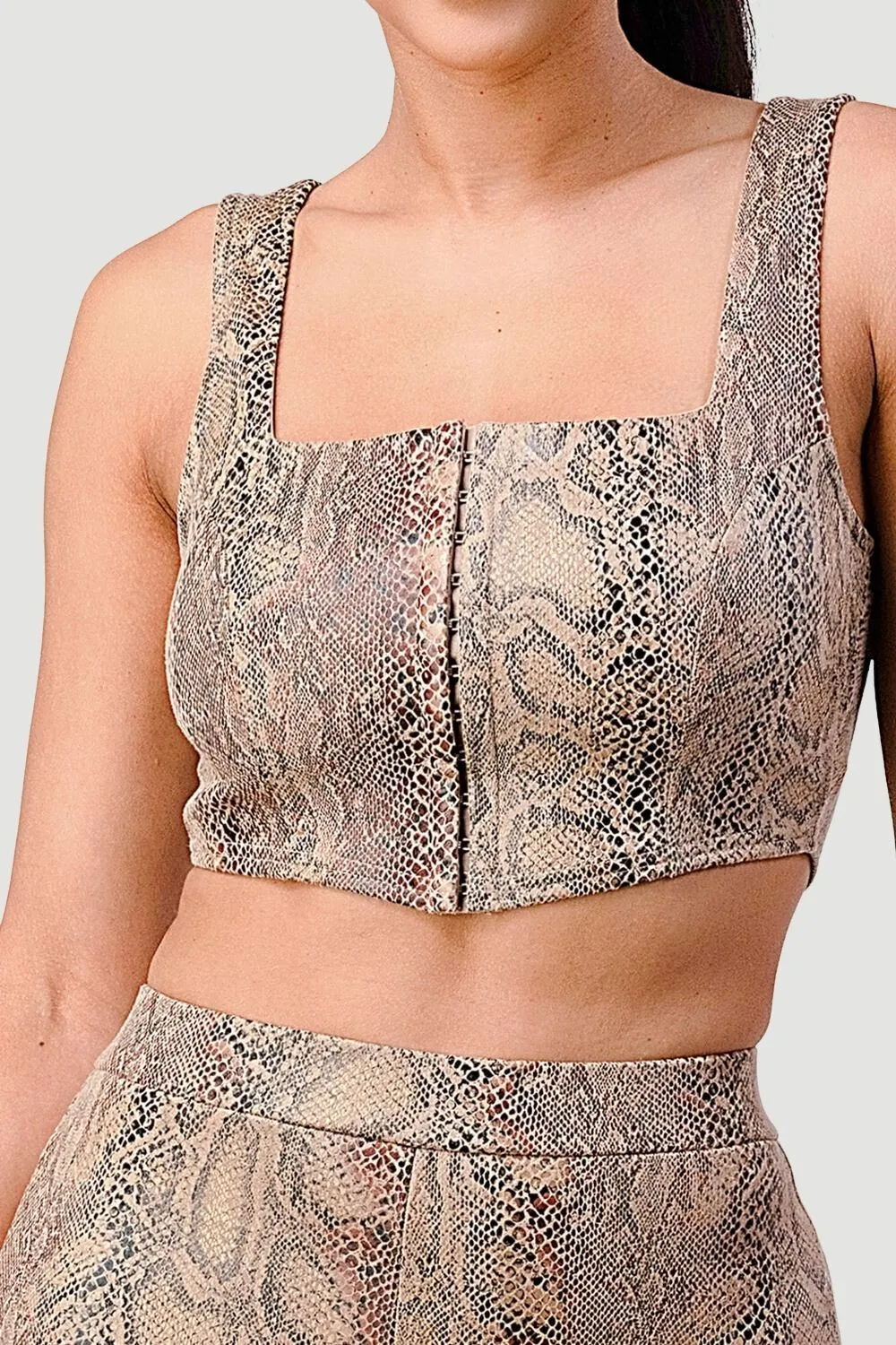 STRETCH SNAKE SUEDE TOP AND FLARE PANTS SET sold by privy product image thumbnail 5