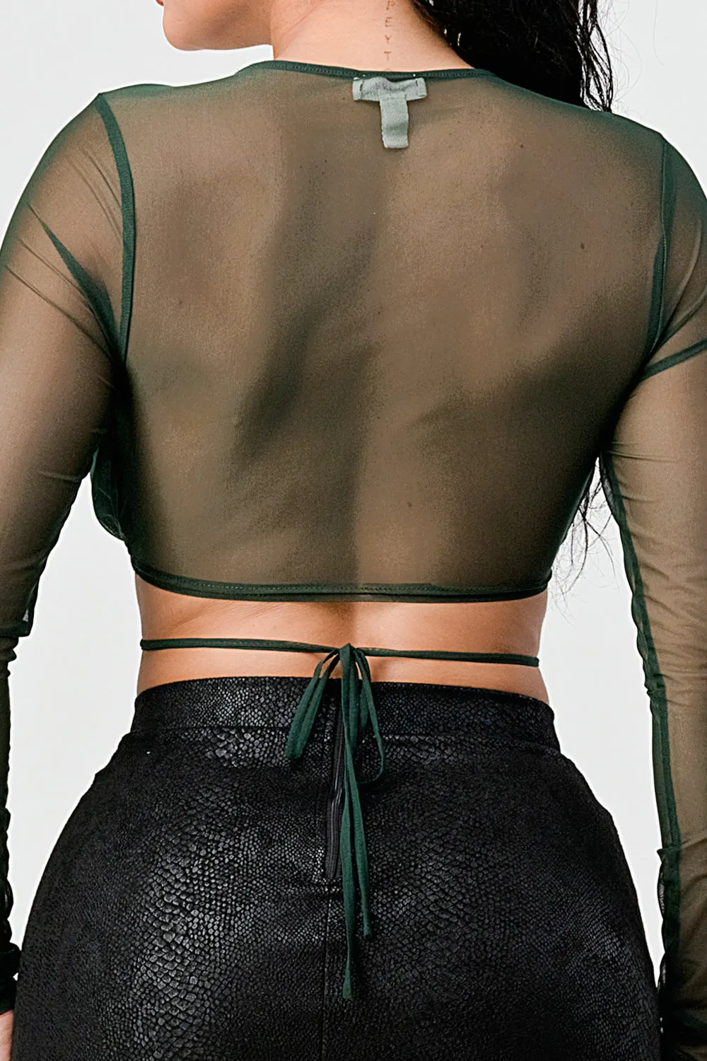 SEXY MESH SWEETHEART CROSS STRAP WAIST CROP TOP sold by privy product image thumbnail 5