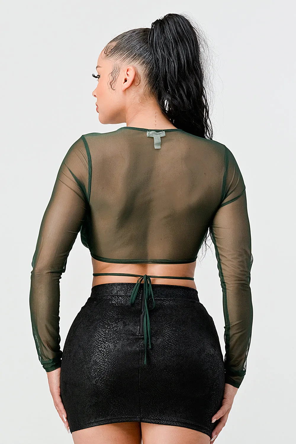 SEXY MESH SWEETHEART CROSS STRAP WAIST CROP TOP sold by privy product image thumbnail 3