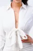 LUXE COLLARED V-NECK RIBBON BODYCON DRESS sold by privy