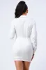 LUXE COLLARED V-NECK RIBBON BODYCON DRESS sold by privy