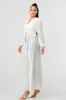 HEAVY SILKY YORYU RUFFLED TIE KIMONO MAXI DRESS sold by privy