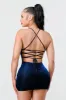 LUX DRAWSTRING LACE UP BACK GLITTER MINI DRESS sold by privy