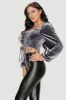 VELVET SWEETHEART FRONT SHIRRING CROPPED TOP sold by privy