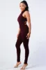 TRENDY STRAP-TIE BACK ZIP-UP BODYCON JUMPSUIT sold by privy