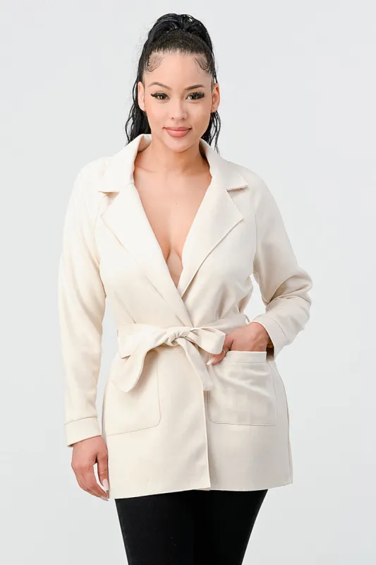 LUX WAIST TIE KIMONO STYLE BLAZER JACKET sold by privy