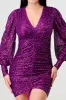 CHIC SEQUIN FRONT DRAWSTRING LONG SLEEVE DRESS sold by privy