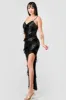 LUXE SEQUINS SHEER WAVE BODYCON SLITTED MAXI DRESS sold by privy