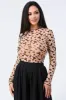 SEXY SHEER LEOPARD PRINT LETTUCE HEM BODYSUIT sold by privy