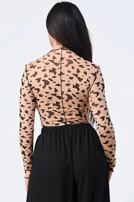 SEXY SHEER LEOPARD PRINT LETTUCE HEM BODYSUIT sold by privy product image thumbnail 3