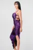 SEXY LIQUID FOILD DRAWSTRING LACE BACK MAXI DRESS sold by privy