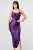 SEXY LIQUID FOILD DRAWSTRING LACE BACK MAXI DRESS sold by privy