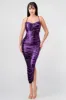 SEXY LIQUID FOILD DRAWSTRING LACE BACK MAXI DRESS sold by privy
