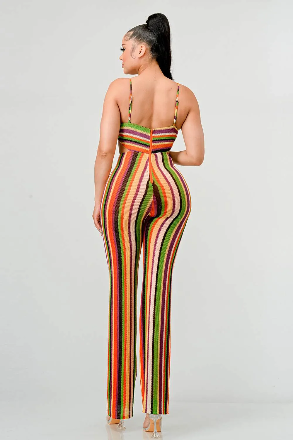 MULTI COLOR CROCHET KNIT SIDE CUTOUTS JUMPSUIT sold by privy product image thumbnail 3